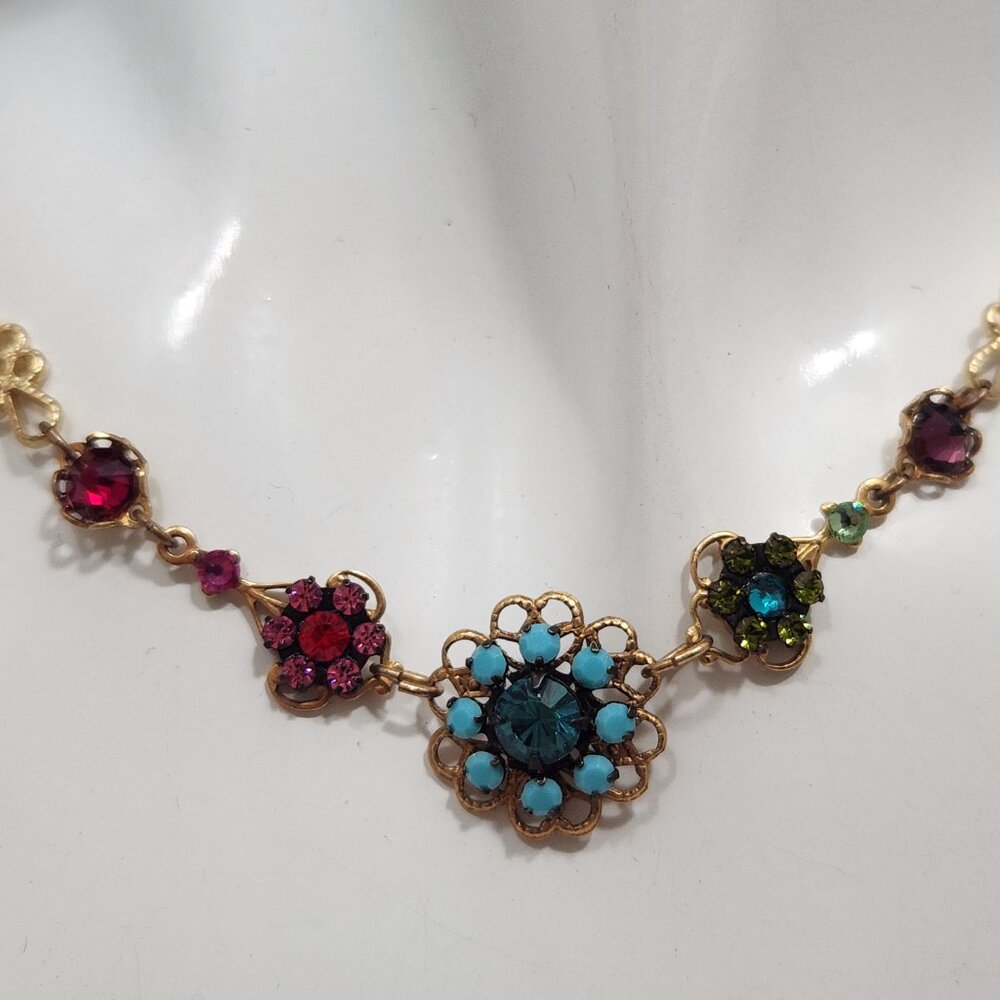 Clara Beau Gold Plated Rhinestone & Glass Bead Adjustable Necklace - Picture 3 of 6